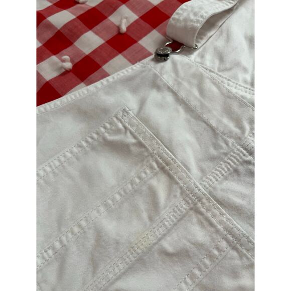 Vintage 90s / Y2K White Overalls Workwear Dungarees Coveralls Grunge // Size XL - Picture 4 of 6